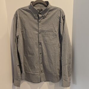 Express Men's Light Gray Button-Down Dress Shirt